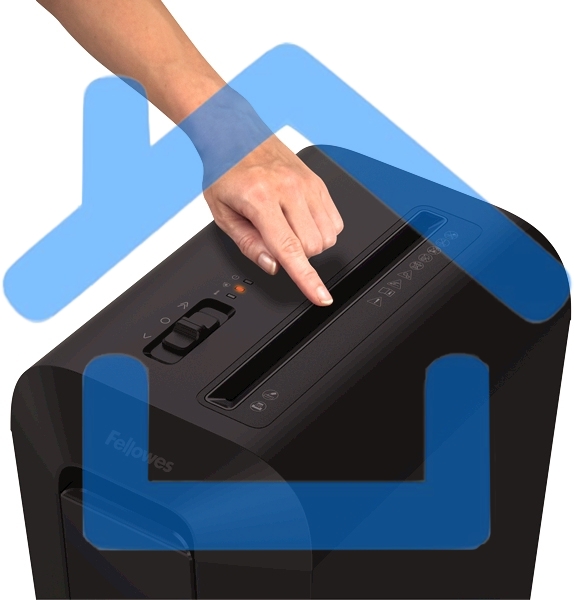 Шредер Fellowes PowerShred LX65 черный (секр.P-4)/перекрестный/10лист./22лтр./скрепки/скобы/пл.карты