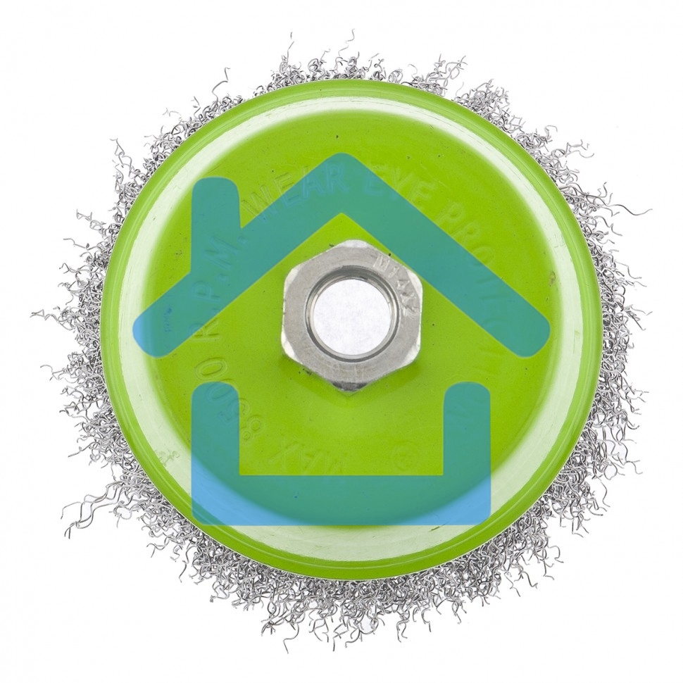 Щетка СИБРТЕХ для УШМ, 100 мм М14, чашка, витая проволока 0,3 мм 746057