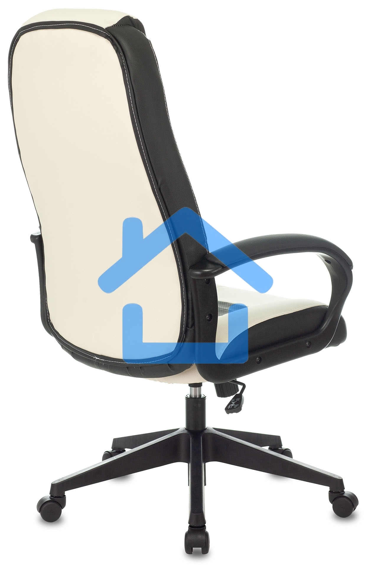 Кресло игровое Бюрократ Zombie 8 белый/черный, искусственная кожа, крестовина пластик