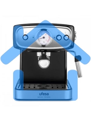 Кофеварка рожковая Ufesa CE7244 BRESCIA черный/серебристый, исп. кофе - молотый, 1.5 л, 850 Вт, 20 Бар.