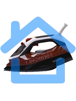Утюг Galaxy GL 6131, оранжевый, паровой, 2500 Вт, подача пара до 50 г/мин, паровой удар до 230 г/мин, функции: автоотключение, самоочистка, антикапля, антинакипь, функция увлажнения, вертикальное отпаривание, керамическое покрытие подошвы, защита от перег
