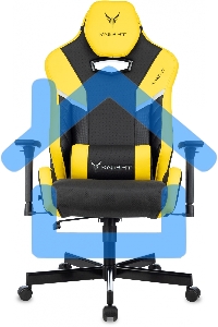 Кресло игровое Knight Thunder 5X черный/желтый эко.кожа крестов. металл