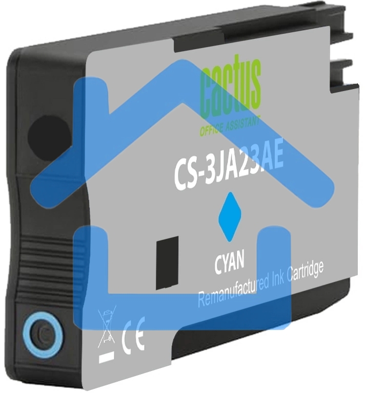 Картридж струйный Cactus CS-3JA23AE 963 голубой пигментный (11 мл) для HP OfficeJet 9010/9012/9013/9014/9015/9016/9019/9020/90254