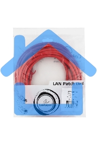 Патч-корд UTP Cablexpert кат.5e, 5м, литой, многожильный (красный)