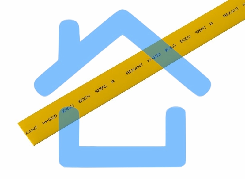 Термоусаживаемая трубка Rexant 15,0/7,5 мм, желтая, упаковка 50 шт. по 1 м