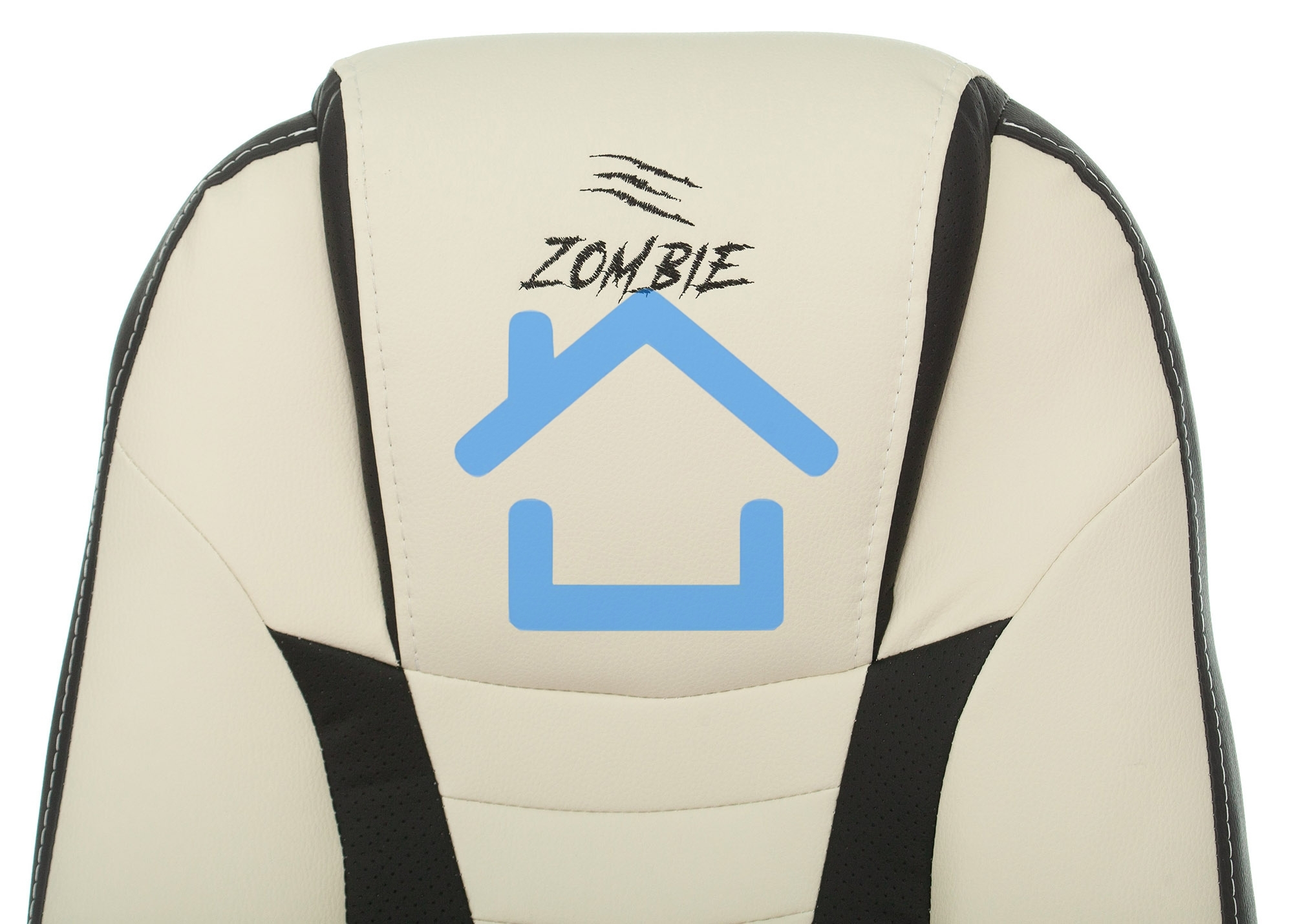 Кресло игровое Бюрократ Zombie 8 белый/черный, искусственная кожа, крестовина пластик