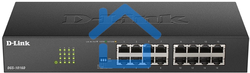 Коммутатор D-Link DGS-1016D DGS-1016D/J1A 16x1Gbит/с неуправляемый