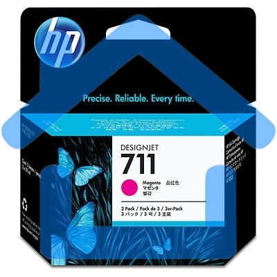 Картридж струйный HP №711 CZ135A пурпурный x3уп. для HP DJ T120/T520