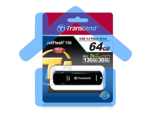 Флешка USB R/W Transcend USB Drive 64Gb JetFlash 750 TS64GJF750K USB 3.0