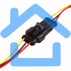 Автомобильный разъем штекер с проводом 20 см (3-контактный) DJ7031-1.5-11