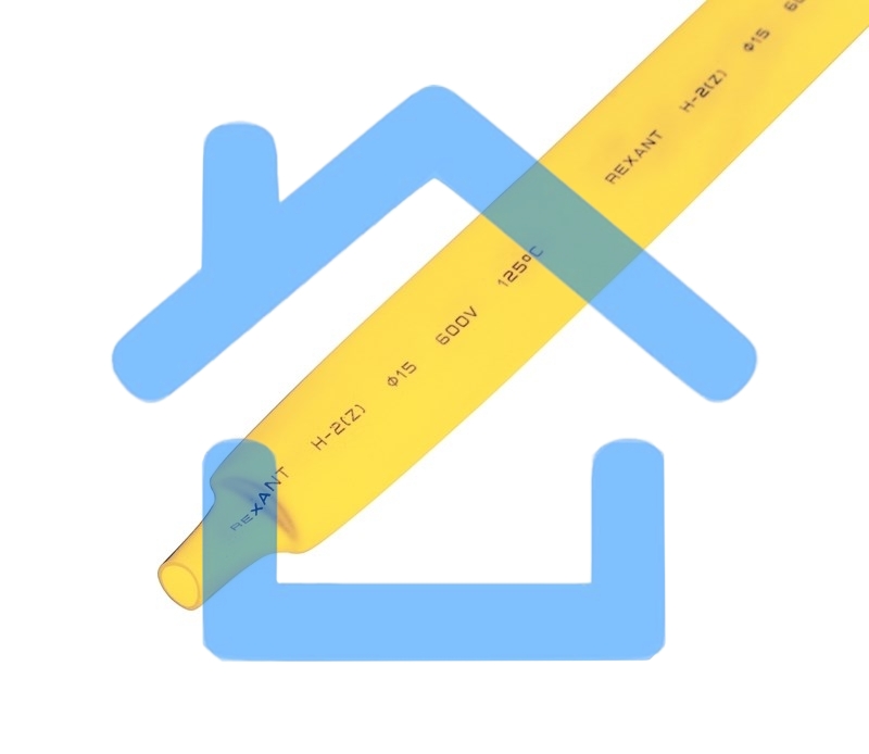 Термоусаживаемая трубка Rexant 15,0/7,5 мм, желтая, упаковка 50 шт. по 1 м