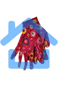 Перчатки садовые из полиэстера с нитрильным обливом, красные, S Palisad