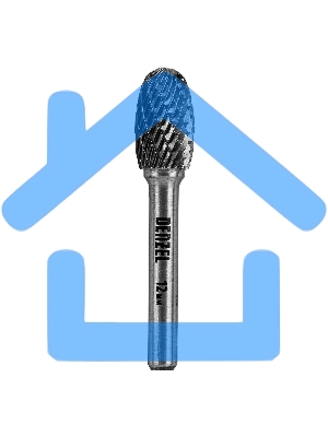 Борфреза по металлу твердосплавная, овальная, тип-E, 12 мм Denzel