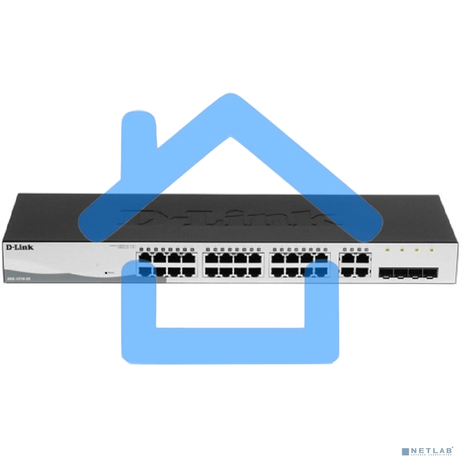 Настраиваемый коммутатор WebSmart с 24 портами 10/100/1000Base-T и 4 комбо-портами 100/1000Base-T/SFP D-Link DGS-1210-28/F3A
