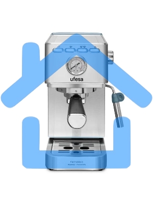 Кофеварка рожковая Ufesa CE8030 MILAZZO серебристый, исп. кофе - молотый, 1.4 л, 1350 Вт, 20 Бар.