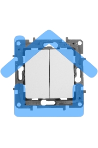 Переключатель 2-клавишный, 10AX, бел. ETIKA 