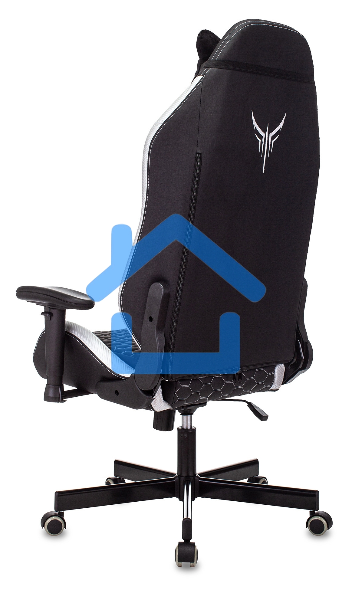 Кресло игровое Knight Neon черный/серебряный соты эко.кожа с подголов. крестовина металл