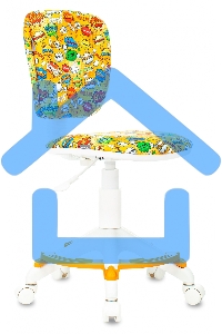 Кресло детское Бюрократ CH-W204/F оранжевый бэнг крестовина пластик подст.для ног пластик белый