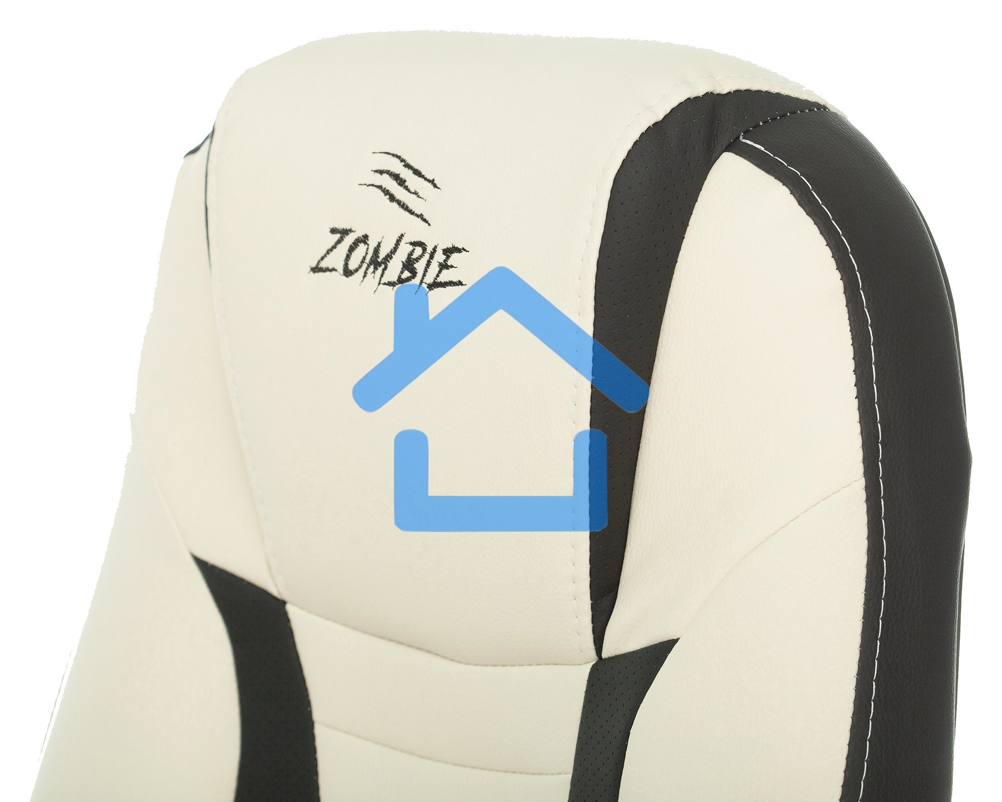 Кресло игровое Бюрократ Zombie 8 белый/черный, искусственная кожа, крестовина пластик
