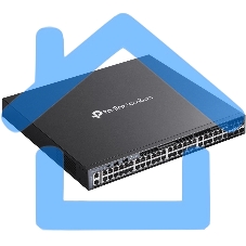 Стекируемый управляемый коммутатор TP-Link SG6654X 3 го уровня Omada с 48 гигабитными портами и 6 портами SFP+