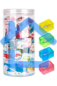 Точилка для карандашей ручная Deli EH034 Comico, 1 отверстие, пластик, ассорти