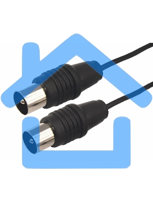 ВЧ кабель Rexant ТВ штекер - ТВ штекер, длина 3 метра, черный