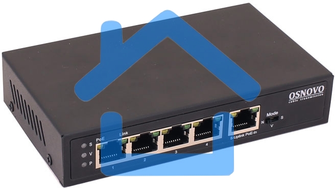 Коммутатор Osnovo SW-8050/D 5G 4PoE+ 90W неуправляемый