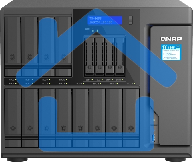 Сетевое хранилище SMB QNAP TS-1655-8G NAS 16-Bay (12x 3.5