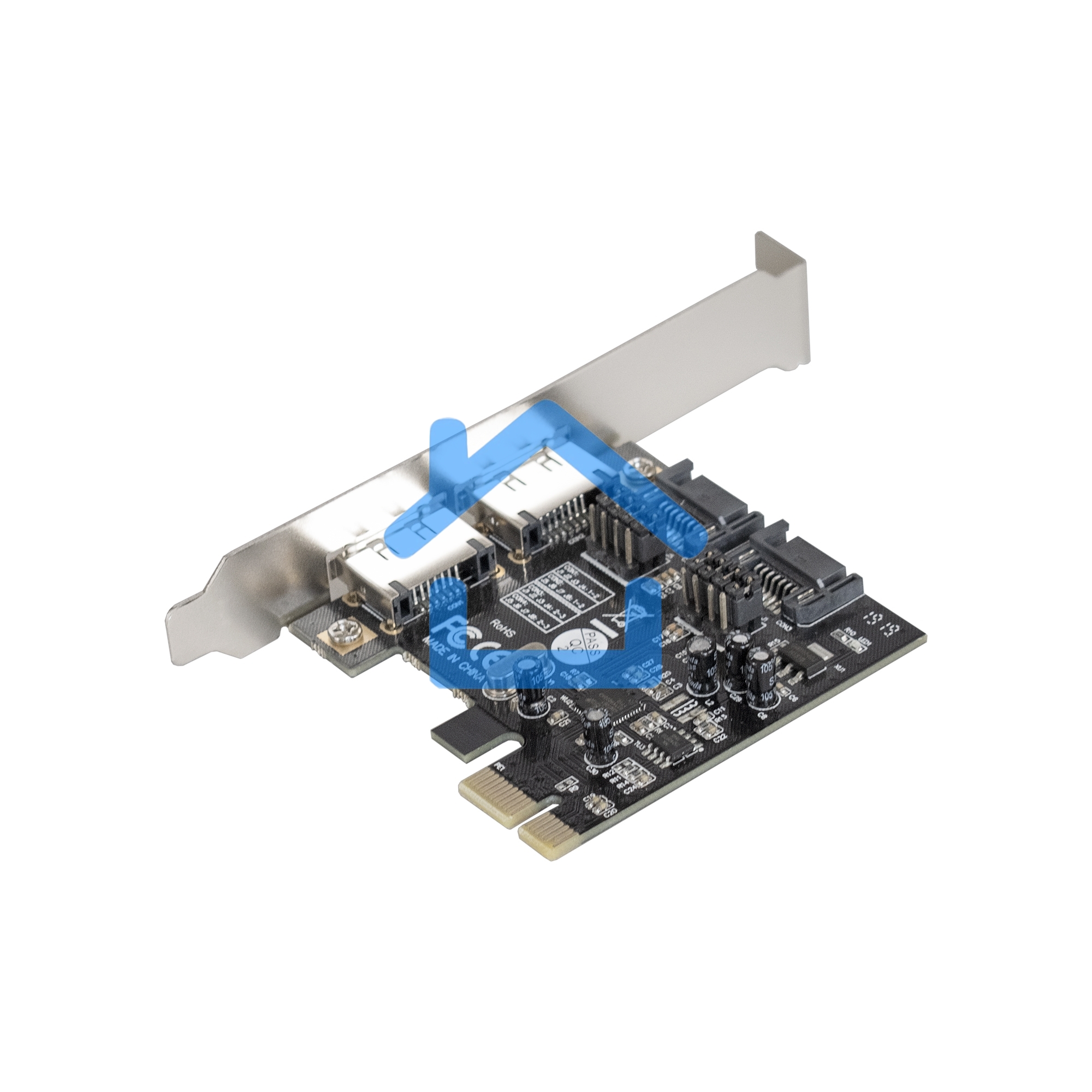 Контроллер ExeGate EXE-501 PCI-E 2.0, SATA3 6Gb/s, 2 int+2 ext (OEM)