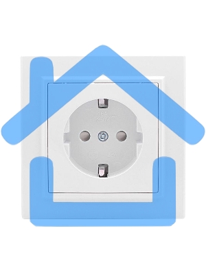 Розетка 1-местная СП с заземлением 16А белая с защ. штор. EKF Basic Минск