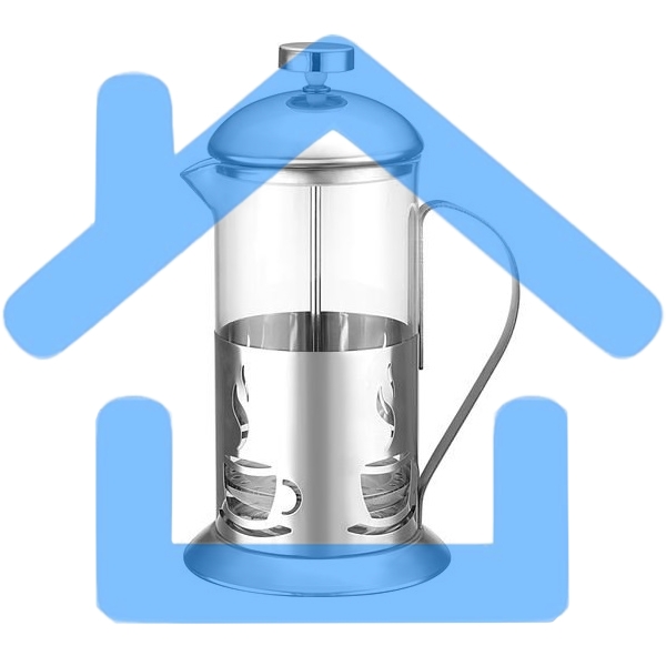 Френч-пресс MALLONY (кофе-пресс) стеклянный, 600 мл, в корп из нерж ст, ALITO