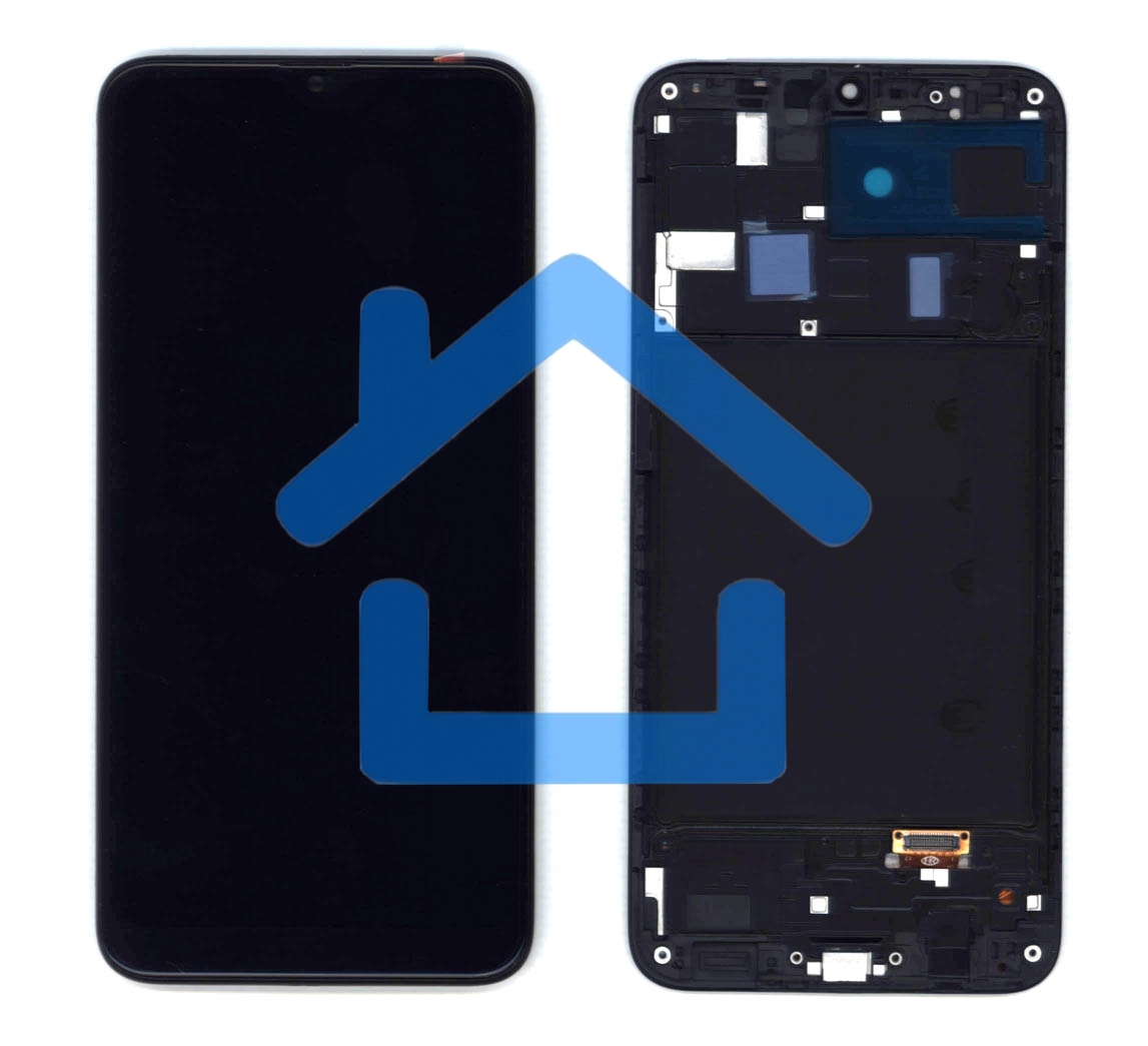 Дисплей для Samsung Galaxy A20 SM-A205F в сборе с тачскрином и рамкой (TFT) черный