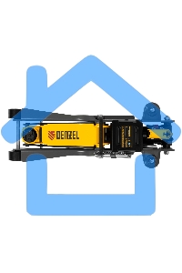 Домкрат гидравлический подкатной с фиксатором Denzel 2,5 т,85-385 мм, в пласт. кейсе