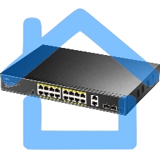 Коммутатор Cudy GS1018PS2 (L2) 18x1Gbит/с 2xКомбо(1000BASE-T/SFP) 2SFP 16PoE 200W неуправляемый