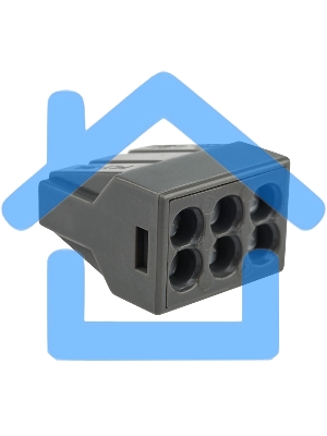 Экспресс-клемма с пастой, 6-проводная до 2,5 мм², серая (50 шт./уп.) (773-306) Rexant