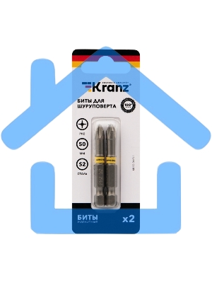 Бита для шуруповерта KRANZ PH2х50 мм (2 шт./уп.)