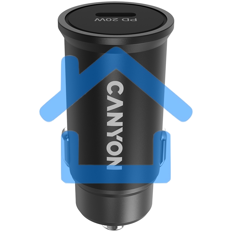Автомобильный адаптер Canyon, PD 20W Pocket size car charger, input: DC12V-24V, output: PD20W, support iPhone12 PD fast charging, Compliant with CE RoHs, Size: 50.6*23.4*23.4, 18g, черный