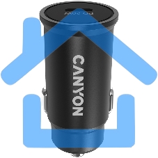 Автомобильный адаптер Canyon, PD 20W Pocket size car charger, input: DC12V-24V, output: PD20W, support iPhone12 PD fast charging, Compliant with CE RoHs, Size: 50.6*23.4*23.4, 18g, черный