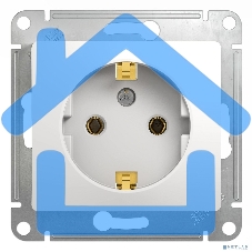 Механизм розетки 1-м СП Glossa 16А с заземл. бел. SchE GSL000143