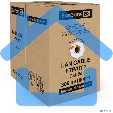 Кабель ExeGate UTP 4 пары кат.5e медь, 24AWG, LSZH, бухта 305м, оранжевый