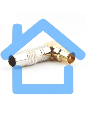 Разъем Cablexpert TVPL-07, TV (папа) позолоченный, латунь OD8.5, 90 градусов, блистер