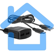 Сетевой адаптер Defender UPC-21 2xUSB,5V/2.1А кабель microUSB