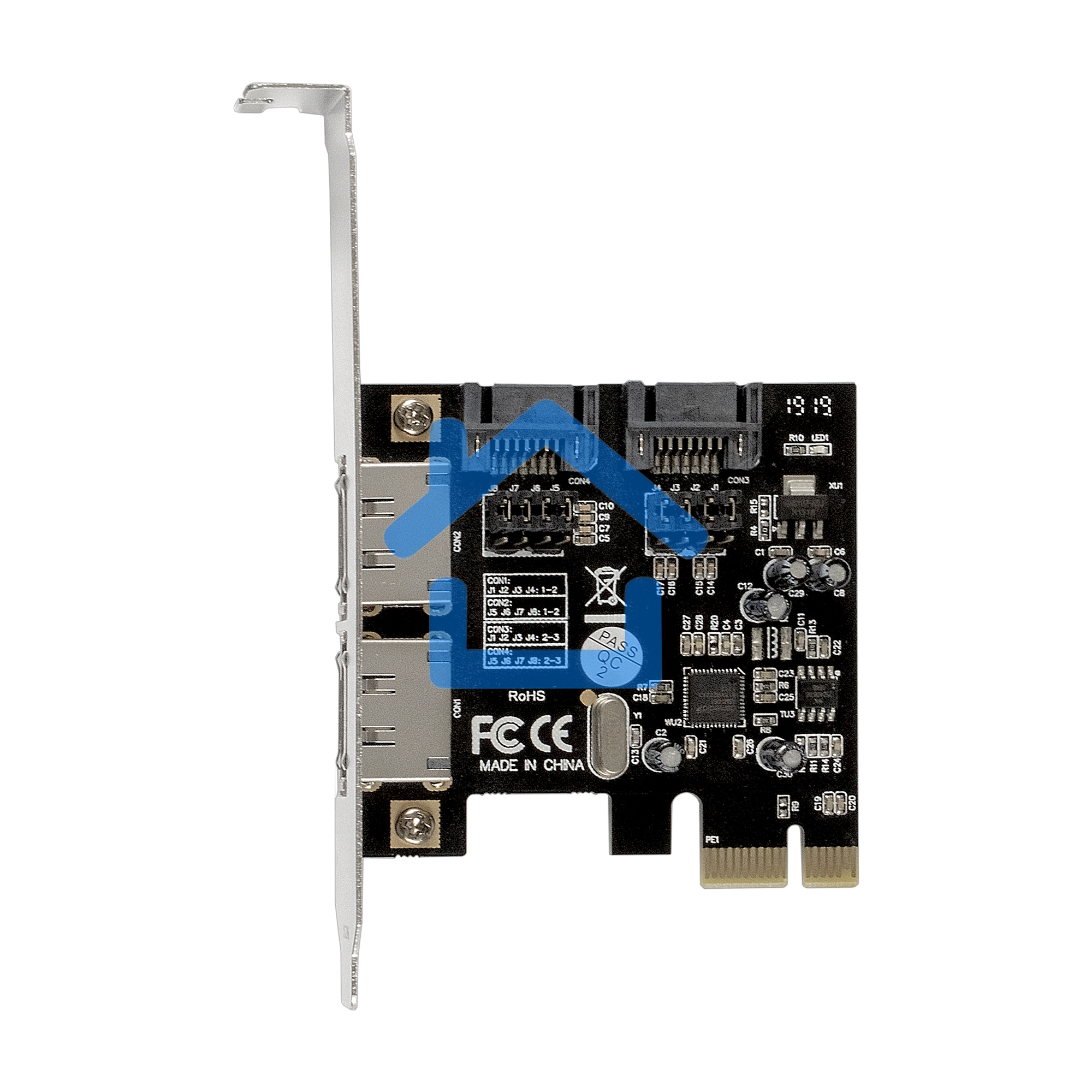 Контроллер ExeGate EXE-501 PCI-E 2.0, SATA3 6Gb/s, 2 int+2 ext (OEM)