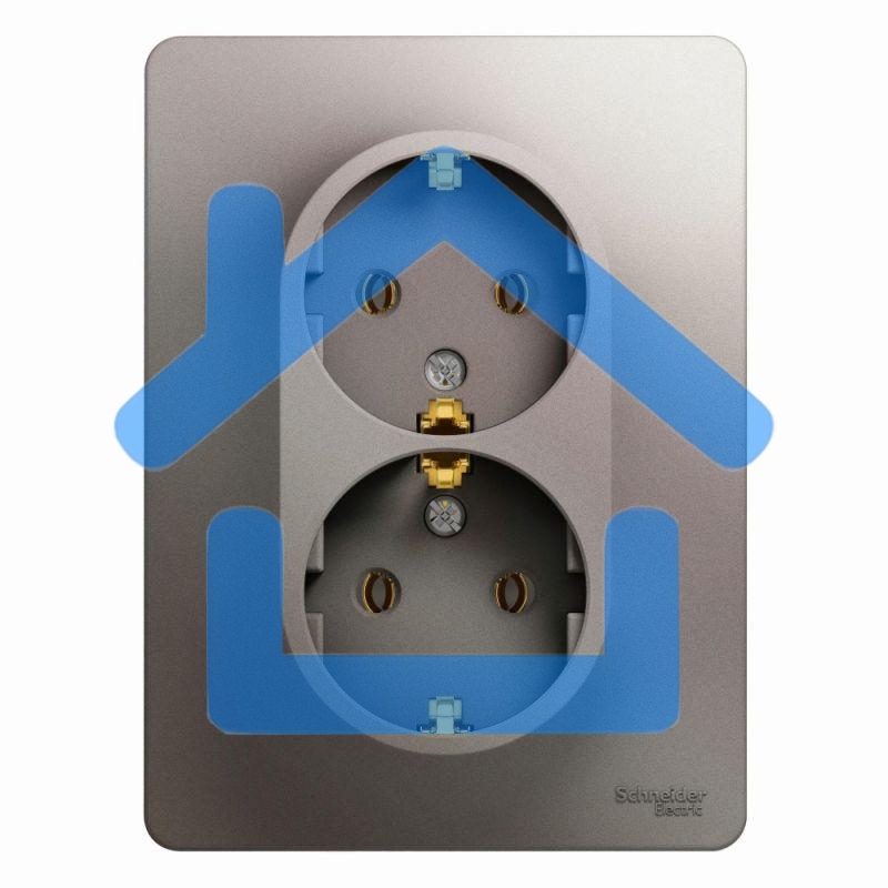 Розетка 2-м Glossa с заземл. в сборе платина SchE GSL001224