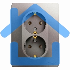 Розетка 2-м Glossa с заземл. в сборе платина SchE GSL001224 Розетка 2-м Glossa с заземл. в сборе платина SchE GSL001224