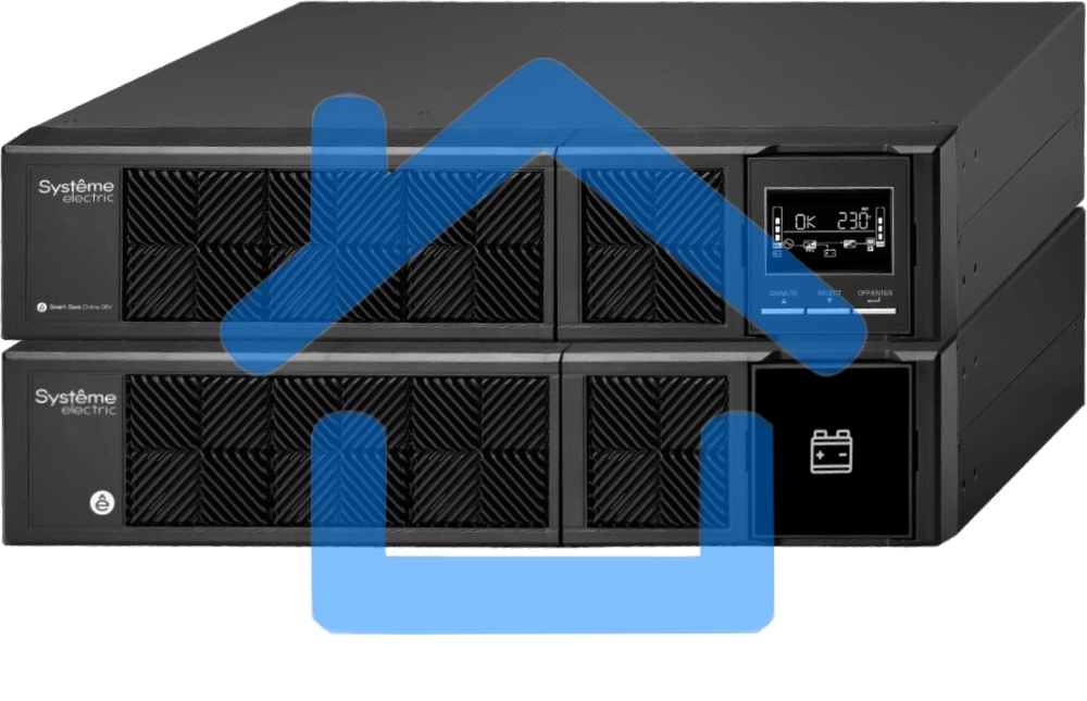 Источник бесперебойного питания Systeme Electriс Smart-Save Online SRV, 1000VA/900W, On-Line, Extended-run, Rack 2U(Tower convertible), LCD, Out: 6xC13, SNMP Intelligent Slot, USB, RS-232