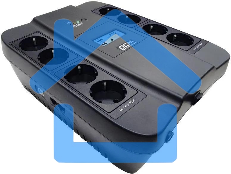 Источник бесперебойного питания Powercom SPIDER, Интерактивная, 900 ВА / 540 Вт, Tower, Schuko, LCD, Serial+USB, USB