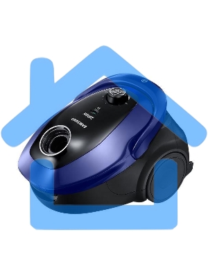 Пылесос Samsung SC20M255AWB синий, 460/2000 Вт, уборка сухая, пылесборник мешок 2.5 л