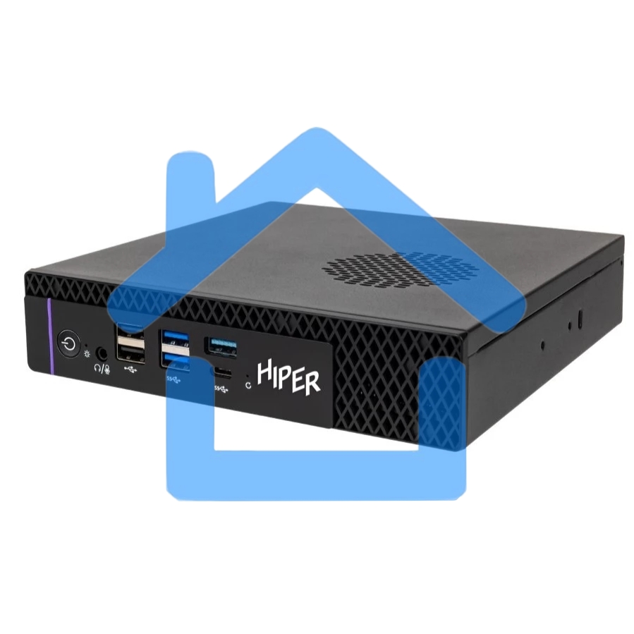 Мини ПК HIPER FACTUM FT20 Intel Core i5 14400(2.5Ghz)/16384Mb/512PCISSDGb/noDVD/BT/WiFi/war 1y/1.3kg/черный/Win11Pro + БП 120Вт/металл/VESA Адаптер на 75х75, 100х100