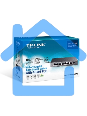 Коммутатор TP-Link SMB TL-SG108PE Easy Smart гигабитный 8-портовый коммутатор с 4 портами PoE